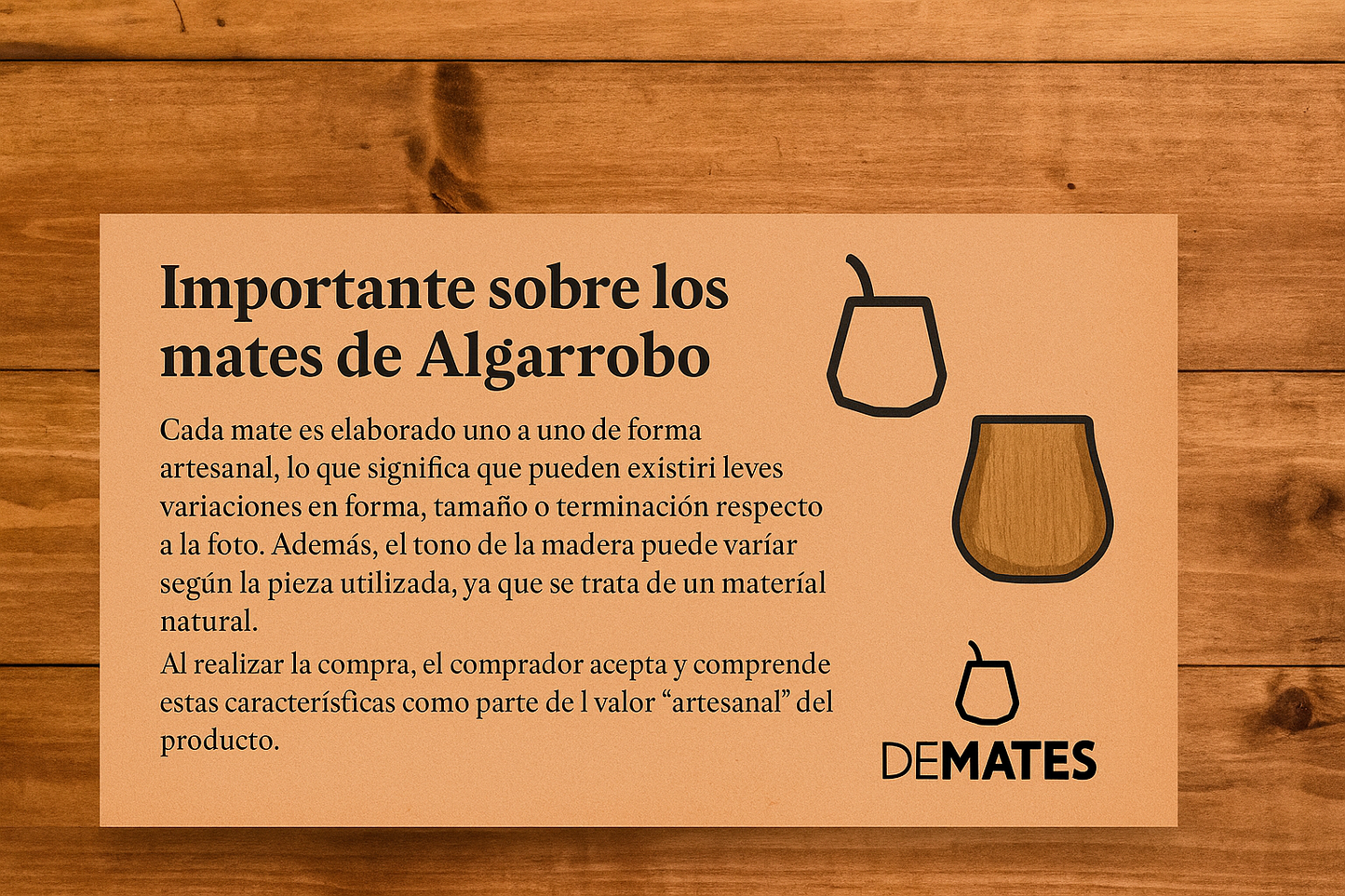 Mate de Algarrobo Modelo Vasito