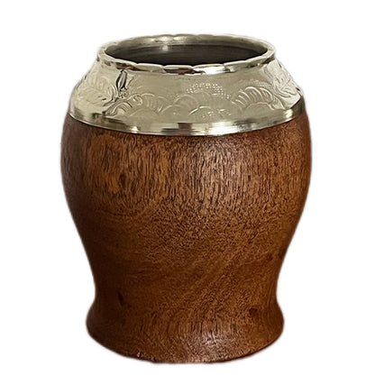 Mate de Algarrobo Tipo Copa con Boquilla de Alpaca