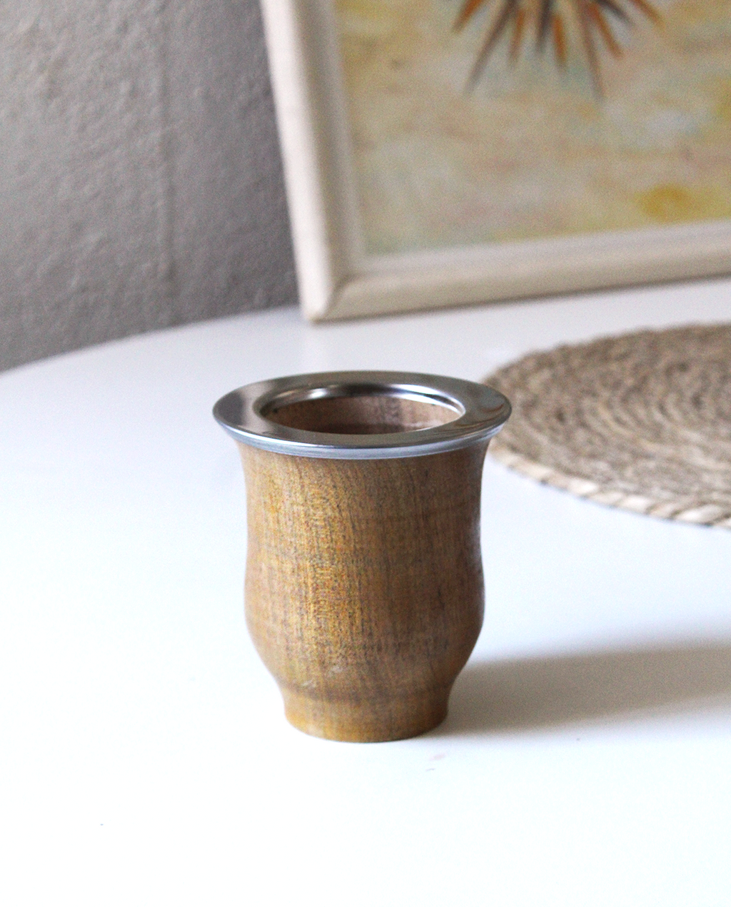 Mate camionero de Algarrobo con boquilla de Acero Inox.