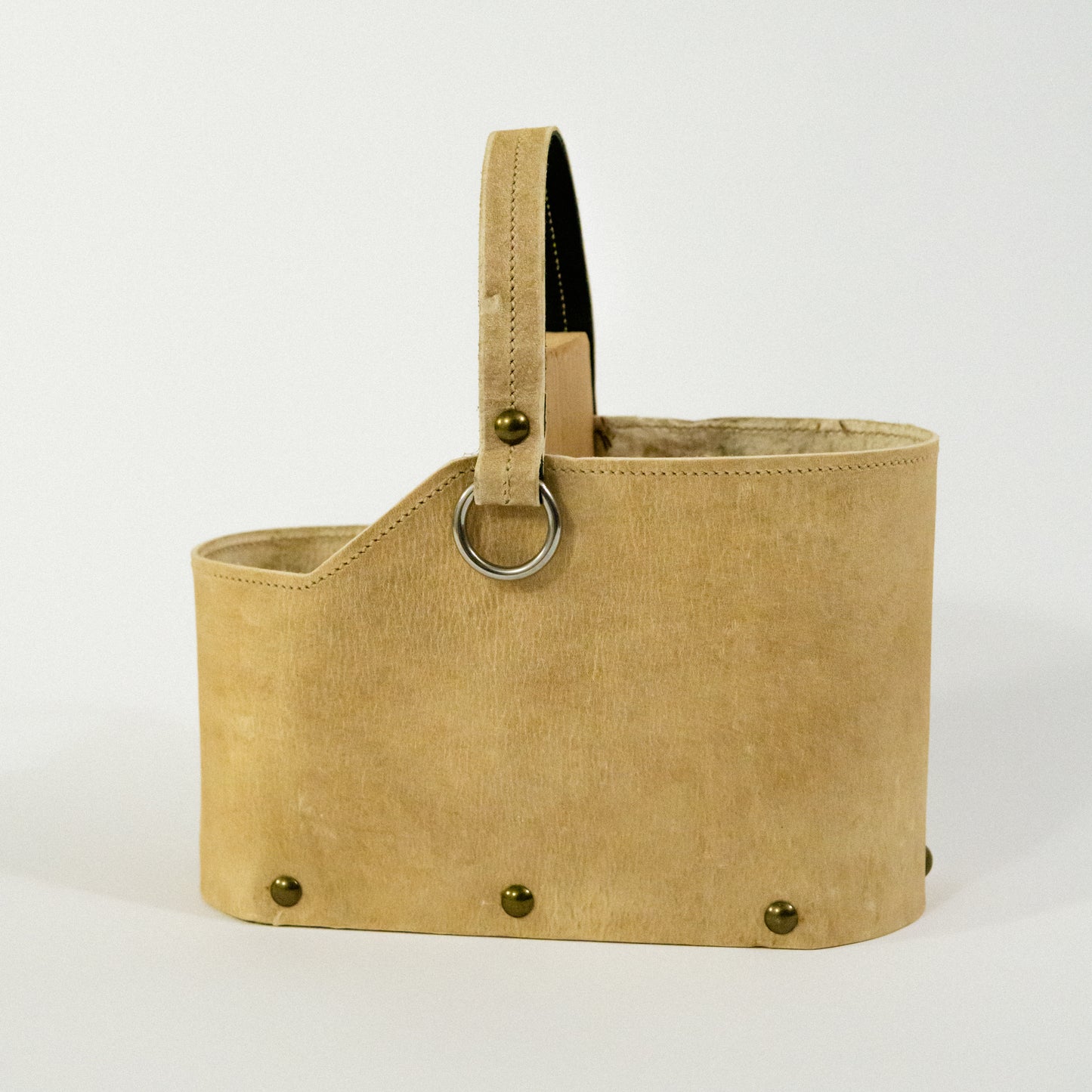 Matera Cuero Crudo Cocida Asa de Cuero