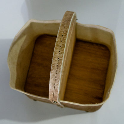 Matera Canasta de Cuero Crudo