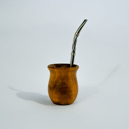 Bombillon de Alpaca torneada con Apliques en Alpaca