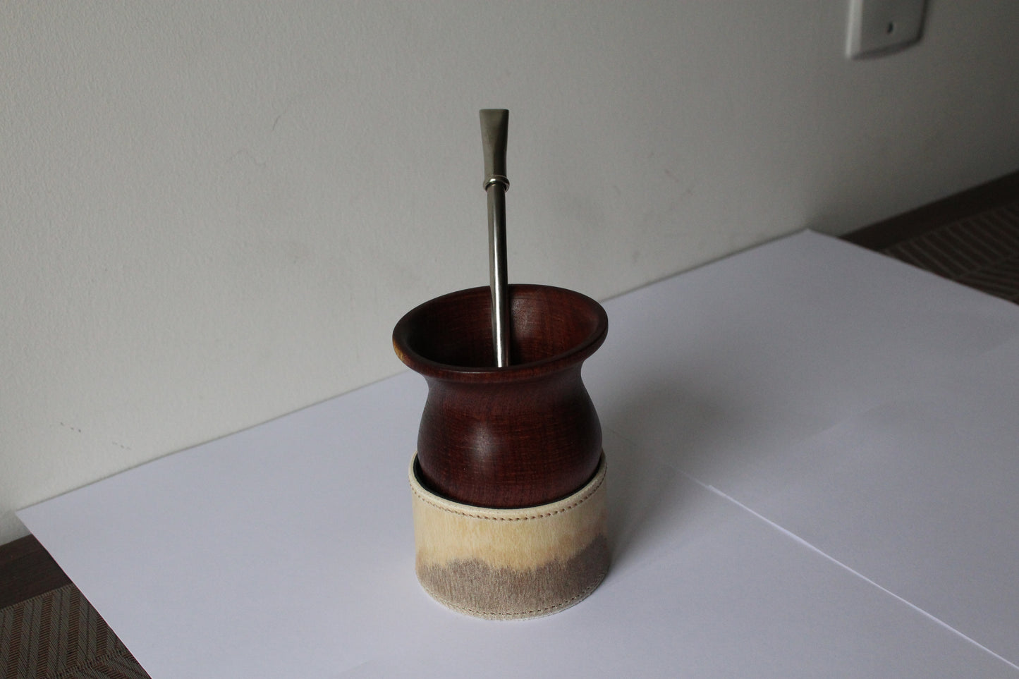 KIT 7 - Camionero en Algarrobo Negro + Posa Mates + Bombillon de Alpaca