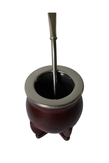 KIT 8 - Camionero de Ceramica Forrado en Cuero PREMIUM + Bombilla de Alpaca