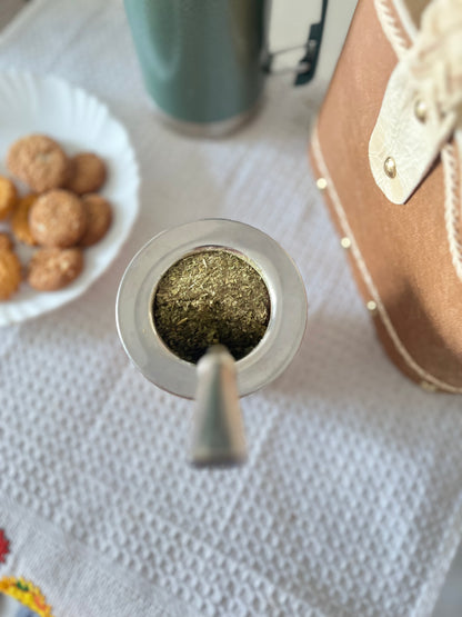 Mate camionero de Algarrobo con boquilla de Acero Inox.