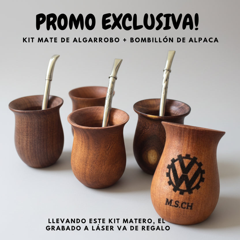 KIT PROMOCIONAL - Mate camionero + Bombilla + Grabado laser