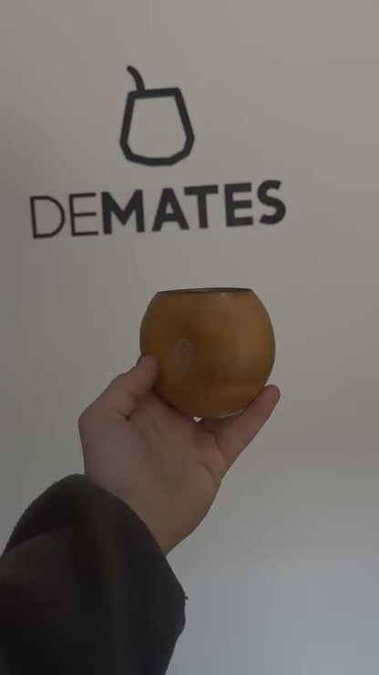 Mate GALLETA + Posa Mates Liso de Cuero Crudo