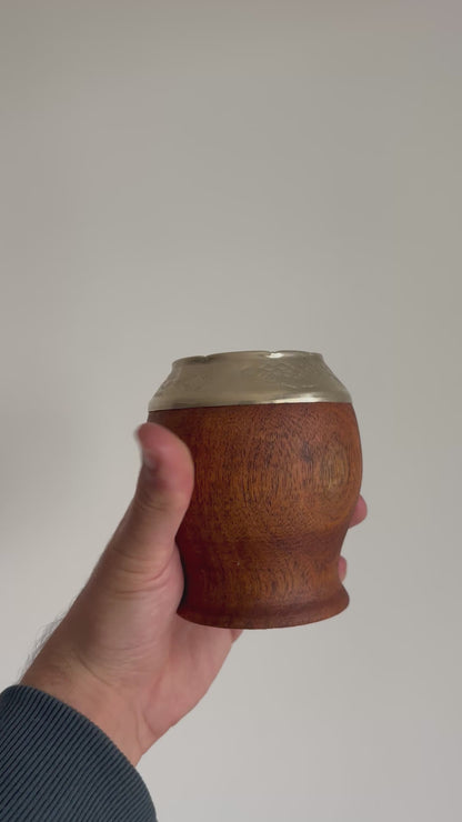 Mate de Algarrobo Tipo Copa con Boquilla de Alpaca