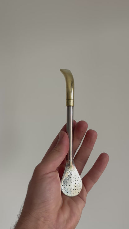 Bombillon de Alpaca Pico de Loro  con Chupete de Bronce