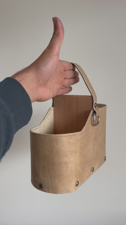 Matera Cuero Crudo Cocida Asa de Cuero